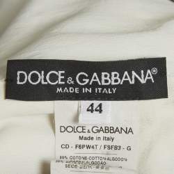 Pre Owned Dolce & Gabbana White/Black Printed Cotton Mini Dress M