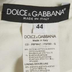 Pre Owned Dolce & Gabbana White/Black Printed Cotton Mini Dress M