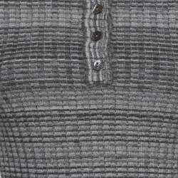 Pre Owned Dolce & Gabbana Grey Rib Knit Henley Neck Jumper S