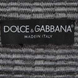 Pre Owned Dolce & Gabbana Grey Rib Knit Henley Neck Jumper S