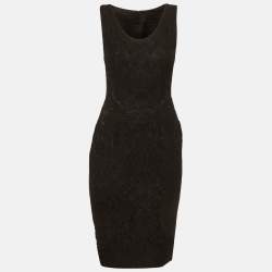 مملوكة مسبقًا Dolce & Gabbana Black Jacquard Sheath Dress S
