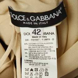 مملوكة مسبقًا فستان دولتشي أند غابانا بدون أكمام بروكيد زهري متوسط الطول مقاس وسط