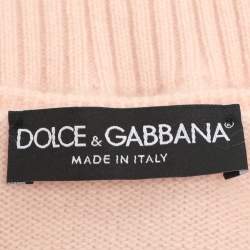 Pre Owned Dolce & Gabbana Beige Knit Cashmere Top S