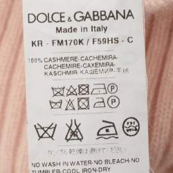 Pre Owned Dolce & Gabbana Beige Knit Cashmere Top S