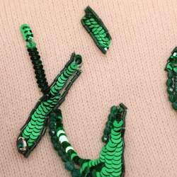 Pre Owned Dolce & Gabbana Beige Knit Cashmere Top S