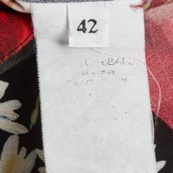 Pre Owned Dolce & Gabbana Multicolour Floral Print Crepe Long Sleeve Shirt M