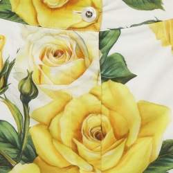 Pre Owned Dolce & Gabbana Yellow/White Rose Print Set M