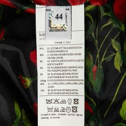 Pre Owned Dolce & Gabbana Black Patterned Cotton Button Front Belted Jacket M