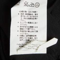 Pre Owned Dolce & Gabbana Black Leopard Print Satin and Jersey Top S