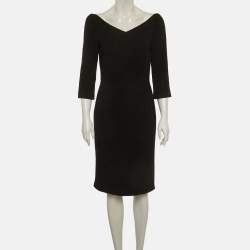 Pre Owned Dolce & Gabbana Black Crepe Sheath Dress M