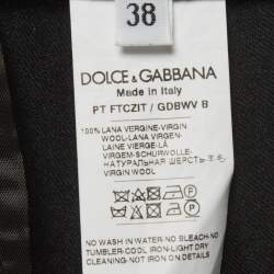 مملوكة مسبقًا Dolce & Gabbana Black  Logo Plaque Flannel Flare Trousers S