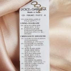 Pre Owned Dolce & Gabbana Pink Embellished Crepe Sheath Dress S