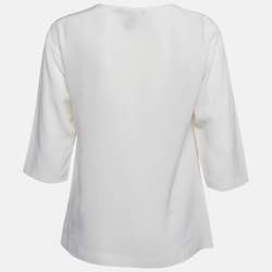 مملوكة مسبقًا Dolce & Gabbana x James Dean Off White Printed Silk Top S