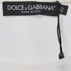 مملوكة مسبقًا Dolce & Gabbana x James Dean Off White Printed Silk Top S