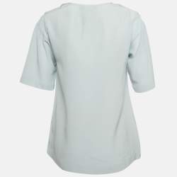 Pre Owned قميص حرير مطبوع أبيض دولتشي أند غابانا x جيمس دين مقاس صغير (سمول)