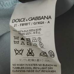 Pre Owned قميص حرير مطبوع أبيض دولتشي أند غابانا x جيمس دين مقاس صغير (سمول)