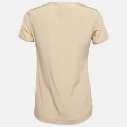 Pre Owned ```json
{"name_ar": "توب دولتشي أند غابانا × مارلين مونرو حرير مطبوع بيج مقاس متوسط"}
```