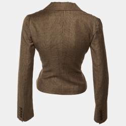 Pre Owned Dolce & Gabbana Brown Wool & Silk Tie Detail Blazer S