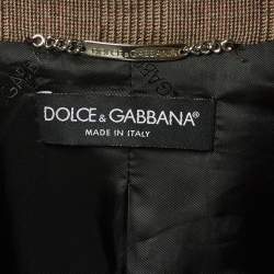 Pre Owned Dolce & Gabbana Brown Wool & Silk Tie Detail Blazer S