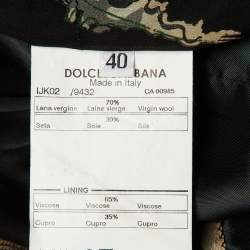 Pre Owned Dolce & Gabbana Brown Wool & Silk Tie Detail Blazer S