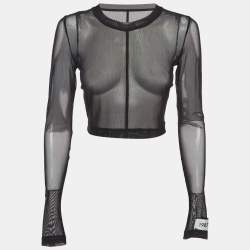 Pre Owned Dolce & Gabbana x Kim Black Mesh Sheer Top S