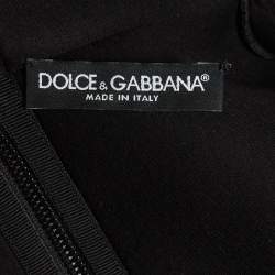 مملوكة مسبقًا Dolce & Gabbana Black Neoprene Bustier Detail Hooded Jacket S