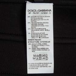 مملوكة مسبقًا Dolce & Gabbana Black Neoprene Bustier Detail Hooded Jacket S