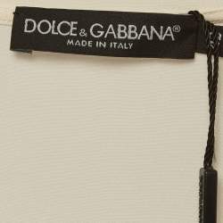 مملوكة مسبقًا Dolce & Gabbana Cream Marilyn Monroe Print Silk Blend Top M