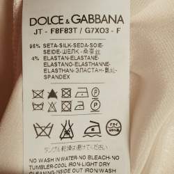مملوكة مسبقًا Dolce & Gabbana Cream Marilyn Monroe Print Silk Blend Top M