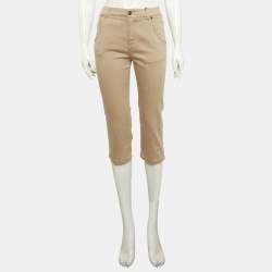 مملوكة مسبقًا Dolce & Gabbana Beige Denim Sabrina Capri Jeans S/Waist 27"