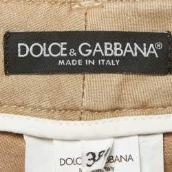 مملوكة مسبقًا Dolce & Gabbana Beige Denim Sabrina Capri Jeans S/Waist 27"