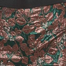 Pre Owned Dolce & Gabbana Green Metallic Brocade Cigarette Pants M