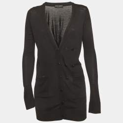 Pre Owned كاردیغان دولتشي أند غابانا تريكو أسود مقاس صغير (سمول)