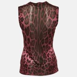 Pre Owned Dolce & Gabbana Magenta Knit Tank Top M