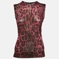 Pre Owned Dolce & Gabbana Magenta Knit Tank Top M