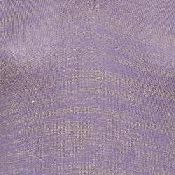 Pre Owned Dolce & Gabbana Purple Lurex Knit V-Neck Sweater S