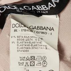 مملوكة مسبقًا توب دولتشي آند غابانا حرير بطبعة سان فالينتينو زهري مقاس صغير (سمول)