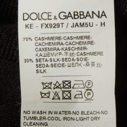 Pre Owned سترة دولتشي آند غابانا كشمير سوداء برقبة دائرية مقاس صغير  