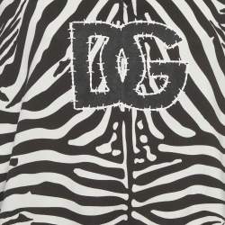 Pre Owned Dolce & Gabbana Black/White Zebra Print Cotton Sweatsuit S/M
