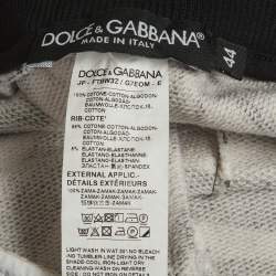 Pre Owned Dolce & Gabbana Black/White Zebra Print Cotton Sweatsuit S/M