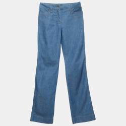 Pre Owned Dolce & Gabbana Blue Denim Straight Leg Jeans S/Waist 28"