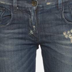 مملوكة مسبقًا بنطلون جينز دولتشي آند غابانا دنيم أزرق ممزق مقاس صغير - خصر 28 بوصة