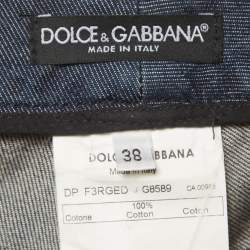 مملوكة مسبقًا بنطلون جينز دولتشي آند غابانا دنيم أزرق ممزق مقاس صغير - خصر 28 بوصة