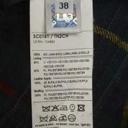 Pre Owned Dolce & Gabbana Green Check Wool Double Breasted Coat S