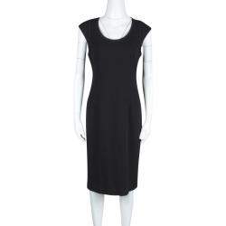 Dolce & Gabbana Black Wool Cap Sleeve Dress M