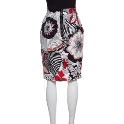 Dolce & Gabbana Multicolor Floral Printed Cotton High Waist Skirt S