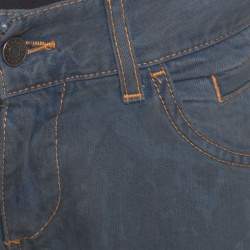 Pre Owned Dolce & Gabbana 14 Green Grey Washed Effect Distressed Denim Jeans M