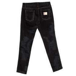 مملوكة مسبقًا Dolce & Gabbana Black and Grey Washed Effect Distressed Stretch Jeans S