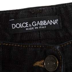 مملوكة مسبقًا Dolce & Gabbana Black and Grey Washed Effect Distressed Stretch Jeans S