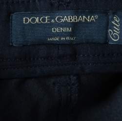 Pre Owned بنطلون جينز دولتشي آند غابانا كيوت أسود قصة مستقيمة L